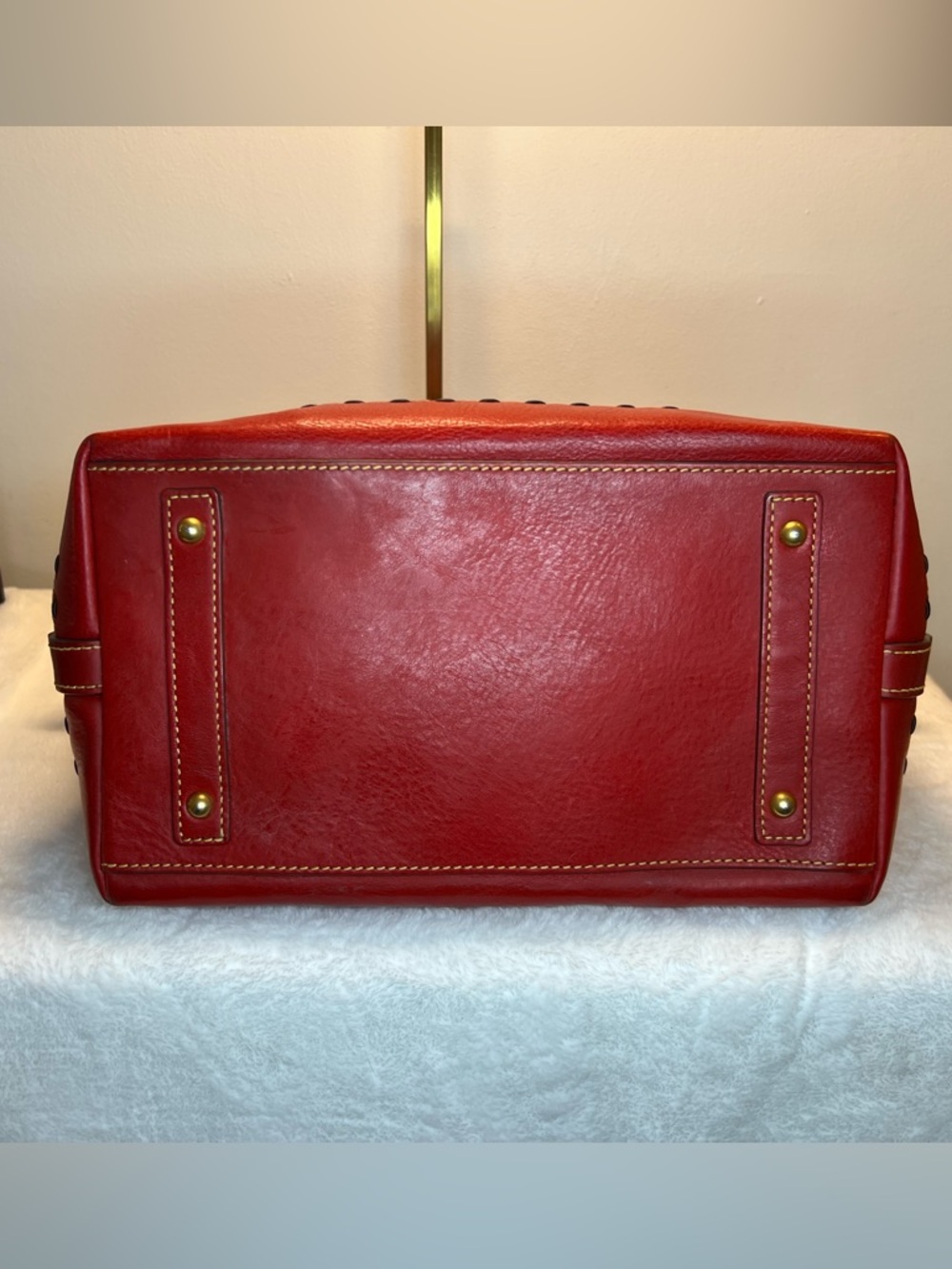 Dooney & Bourke Florentine Red Leather Large Satchel EUC - Picture 6 of 9
